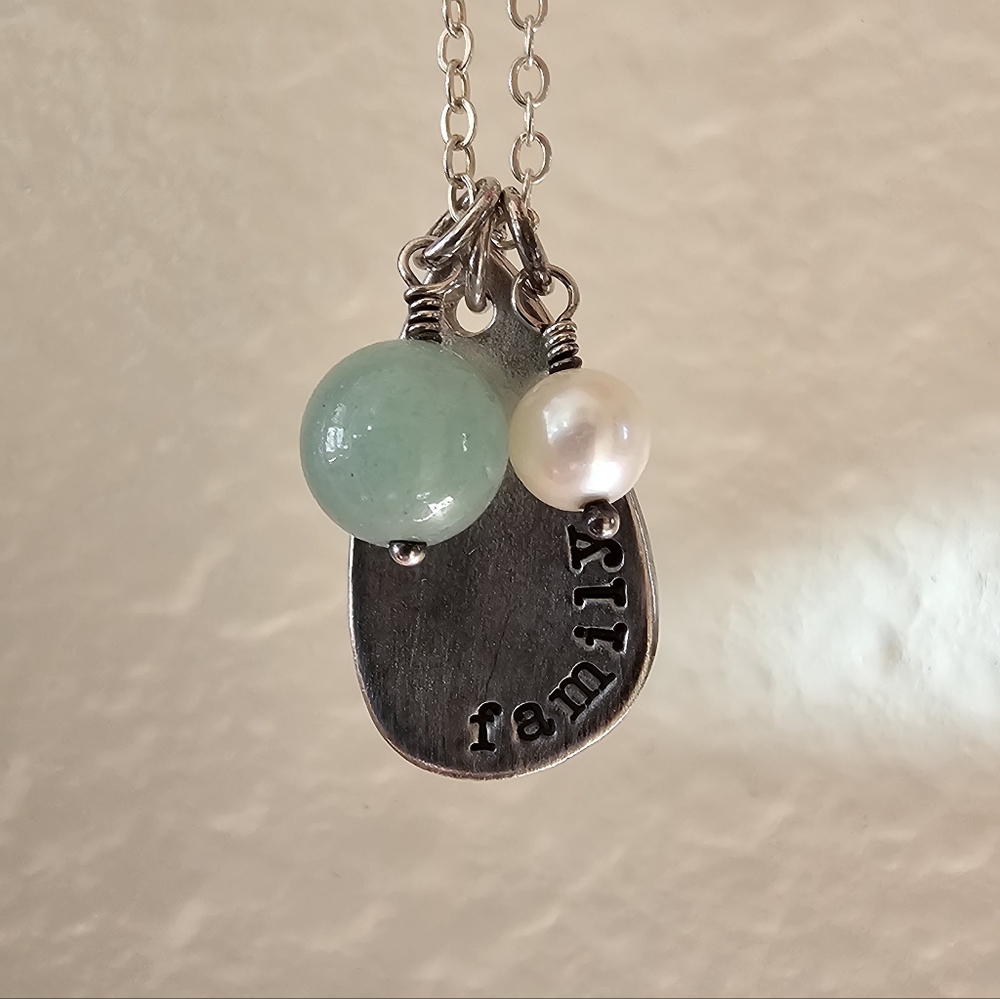 925 Lisa Leonard FAMILY Necklace W/2 Charms